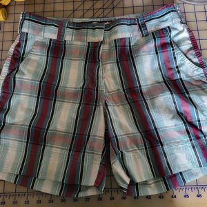 Women's Plaid Size 10 shorts, purple, blue , and white